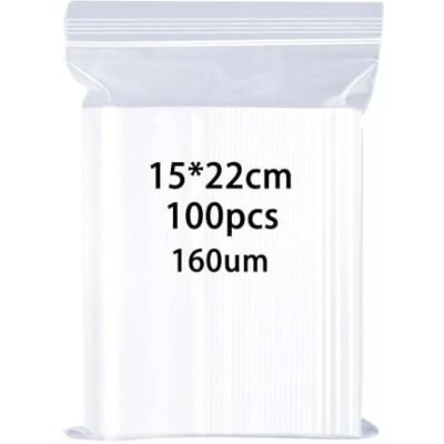 huruirui 100 kleine hersluitbare doorzichtige plastic zakjes van 160 μm Voor koekjes, noten, sieraden, verpakkingen 15 x 22 cm huruirui 100 kleine hersluitbare doorzichtige plastic zakjes van 160 μm Voor koekjes, noten, sieraden, verpakkingen 15 x 22 cm