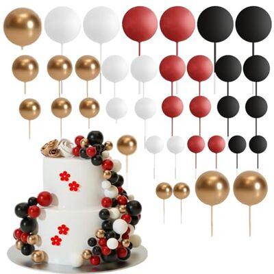 ZXYZLJJD 36 stuks mini-ballonstekers van schuimrubber voor bruiloft, verjaardagsfeest, cupcake-decoratie, taartaccessoires (zwart) ZXYZLJJD 36 stuks mini-ballonstekers van schuimrubber voor bruiloft, verjaardagsfeest, cupcake-decoratie, taartaccessoires (zwart)