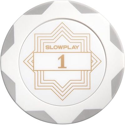 SLOWPLAY Nash Pokerchips van dikke klei, White Gold Edition, 14 g, grote 40 mm losse chips, 50 stuks SLOWPLAY Nash Pokerchips van dikke klei, White Gold Edition, 14 g, grote 40 mm losse chips, 50 stuks