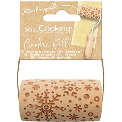 ScrapCooking Scrap Cooking 5303 Mini-houten rol "vlok" – decoraties met reliëf – vorm voor koekjes, zandkoekjes, koekjes – 5303 ScrapCooking Scrap Cooking 5303 Mini-houten rol "vlok" – decoraties met reliëf – vorm voor koekjes, zandkoekjes, koekjes – 5303