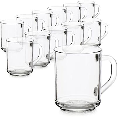com-four ® 12x Theeglas Drinkglazen met handvat voor thee en koffie Ideaal voor warme dranken, cacao, latte macchiato en cappuccino (12 stuks 240ml) Idéal pour les boissons chaudes com-four ® 12x Theeglas Drinkglazen met handvat voor thee en koffie Ideaal voor warme dranken, cacao, latte macchiato en cappuccino (12 stuks 240ml) Idéal pour les boissons chaudes