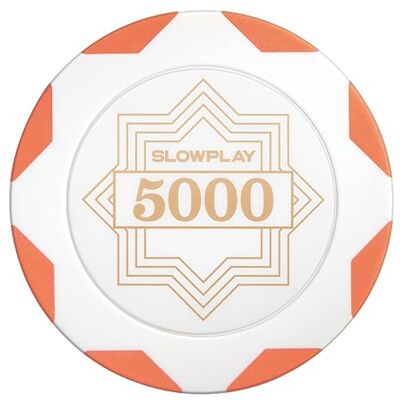 SLOWPLAY Nash Pokerchips van dikke klei, White Gold Edition, 14 g, grote 40 mm losse chips, 50 stuks SLOWPLAY Nash Pokerchips van dikke klei, White Gold Edition, 14 g, grote 40 mm losse chips, 50 stuks