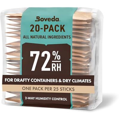 Boveda Voor sigaren / tabak 2-weg vochtregulator met 72% RH maat 60 voor 25 sigaren gepatenteerde sigarenkaarttechnologie hersluitbare zak met 20 zakjes Boveda Voor sigaren / tabak 2-weg vochtregulator met 72% RH maat 60 voor 25 sigaren gepatenteerde sigarenkaarttechnologie hersluitbare zak met 20 zakjes