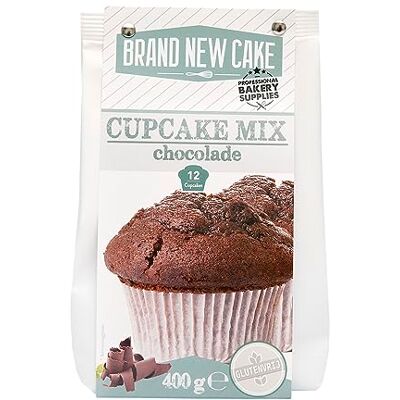 Brand New Cake BrandNewCake® Mix voor cupcakes met chocolade, 400 g, glutenvrij, eenvoudige en snelle bereiding Brand New Cake BrandNewCake® Mix voor cupcakes met chocolade, 400 g, glutenvrij, eenvoudige en snelle bereiding