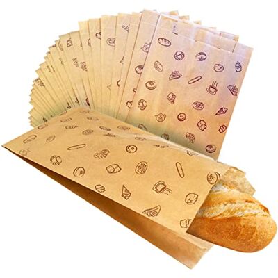 Buabi Bruine ambachtelijke papieren zakken, zonder handvat, gedrukte tekening. Broodzak sandwich snoep gebak koekjes fruit snack lunch (200 stuks 31 x 15 cm) Buabi Bruine ambachtelijke papieren zakken, zonder handvat, gedrukte tekening. Broodzak sandwich snoep gebak koekjes fruit snack lunch (200 stuks 31 x 15 cm)