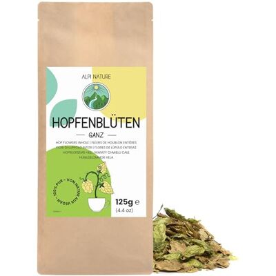 Alpi Nature Hele hop 125 g, gedroogde hele hopblaadjes, humulus lupulus, losse kruidenthee Alpi Nature Hele hop 125 g, gedroogde hele hopblaadjes, humulus lupulus, losse kruidenthee