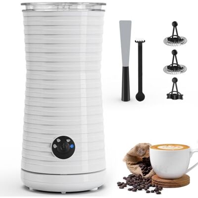 Morpilot 4-in-1 elektrische melkopschuimer met warm koud schuim en automatische melkverwarmer 400 W 240 ml voor cappuccino, macchiato latte Morpilot 4-in-1 elektrische melkopschuimer met warm koud schuim en automatische melkverwarmer 400 W 240 ml voor cappuccino, macchiato latte