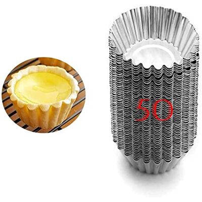 xutong 50 stuks roestvrijstalen muffinvormen, taartvormen, bakvormen, antiaanbaklaag en herbruikbaar, voor cupcakes, ijscrème of chocolade, bevroren xutong 50 stuks roestvrijstalen muffinvormen, taartvormen, bakvormen, antiaanbaklaag en herbruikbaar, voor cupcakes, ijscrème of chocolade, bevroren