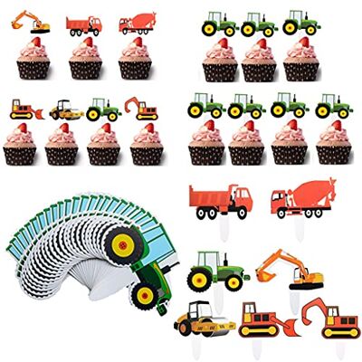 Ohaoduo 56 Stuks Bouwvoertuig Cupcake Toppers Graafmachine Cake Decoratie Auto Bouw Thema Cupcake Topper Vrachtwagen Graafmachine Cake Pieken Decoraties voor Jongens Kinderen Taart Ohaoduo 56 Stuks Bouwvoertuig Cupcake Toppers Graafmachine Cake Decoratie Auto Bouw Thema Cupcake Topper Vrachtwagen Graafmachine Cake Pieken Decoraties voor Jongens Kinderen Taart