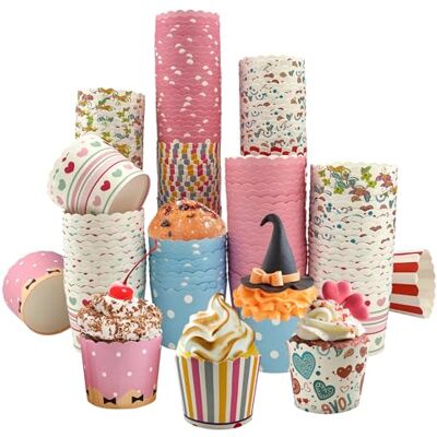 FZSECRIU 200 stuks cupcake-vormen, ijsbekers, mini-papieren vormen, muffinvormen en wafels FZSECRIU 200 stuks cupcake-vormen, ijsbekers, mini-papieren vormen, muffinvormen en wafels