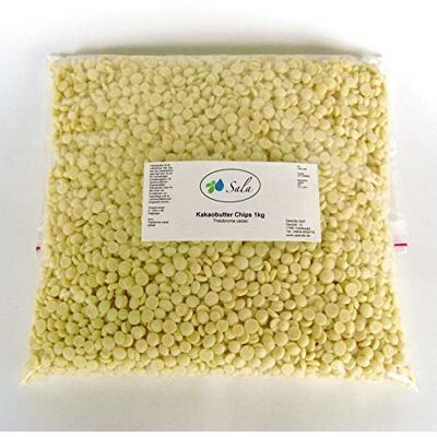 SALA Cacaoboter chips levensmiddelenkwaliteit Conv. 1 kg 1000 g zak SALA Cacaoboter chips levensmiddelenkwaliteit Conv. 1 kg 1000 g zak