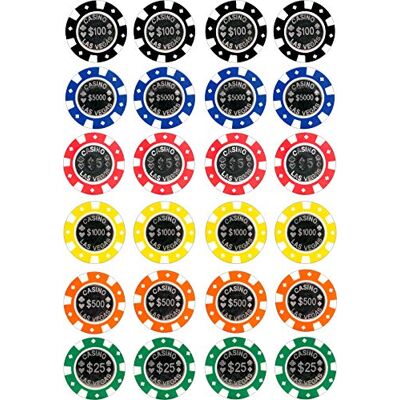 cdb Eetbare Casino-chips voor cupcakes en cakes, 24 stuks cdb Eetbare Casino-chips voor cupcakes en cakes, 24 stuks