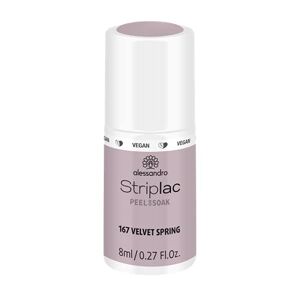alessandro Striplac Peel or Soak Velvet Spring, roze-grijze nagellak voor perfecte nagels in 15 minuten, 8 ml