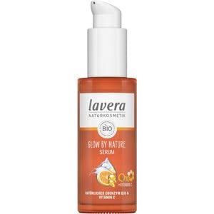 lavera Glow by Nature Serum – veganistische natuurlijke cosmetica Q10 & vitamine C hydraterende anti-rimpel, revitaliserende huid verstevigende huid PETA gecertificeerd, 1 x 30 ml oranje