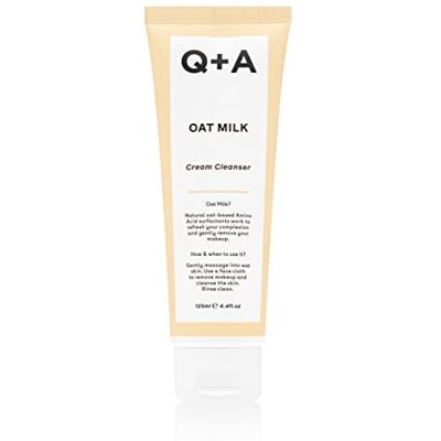 Q+A Reinigingscrème met havermelk een hydraterende gezichtsreiniger geformuleerd met een drievoudige mix van havermout afgeleide ingrediënten om make-up en onzuiverheden zachtjes op te tillen 125 ml Q+A Reinigingscrème met havermelk een hydraterende gezichtsreiniger geformuleerd met een drievoudige mix van havermout afgeleide ingrediënten om make-up en onzuiverheden zachtjes op te tillen 125 ml