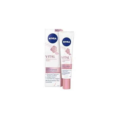 NIVEA Vital 3-in-1 Beauty Serum voor een rijpe huid (40 ml), intensieve vochtverzorging, vermindert zichtbaar pigmentvlekken en verstevigt NIVEA Vital 3-in-1 Beauty Serum voor een rijpe huid (40 ml), intensieve vochtverzorging, vermindert zichtbaar pigmentvlekken en verstevigt