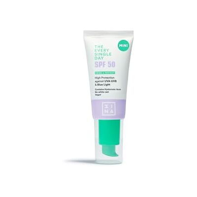 3ina Make-up The Every Single Day SPF50 (Mini) Zonnebrandcrème voor het gezicht met hyaluronzuur UVA-UVB zonnebrandcrème en blauw licht reisformaat veganistisch zonder dierenleed 3ina Make-up The Every Single Day SPF50 (Mini) Zonnebrandcrème voor het gezicht met hyaluronzuur UVA-UVB zonnebrandcrème en blauw licht reisformaat veganistisch zonder dierenleed