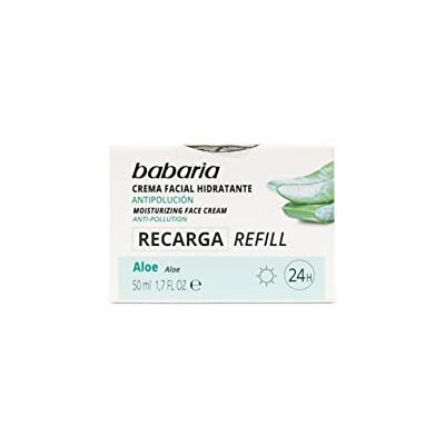 Babaria Hydraterende gezichtscrème tegen vervuiling, navulling met aloë vera en rode alg, 24 uur hydratatie, 90% natuurlijke ingrediënten, 100% veganistisch 50 ml Babaria Hydraterende gezichtscrème tegen vervuiling, navulling met aloë vera en rode alg, 24 uur hydratatie, 90% natuurlijke ingrediënten, 100% veganistisch 50 ml