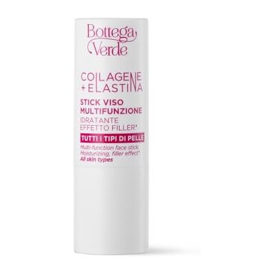 Bottega Verde Collageen + elastiek, multifunctionele gezichtsstok, 12 ml, hydraterend vuleffect, met 3 hyaluronzuren, voor alle huidtypes Bottega Verde Collageen + elastiek, multifunctionele gezichtsstok, 12 ml, hydraterend vuleffect, met 3 hyaluronzuren, voor alle huidtypes