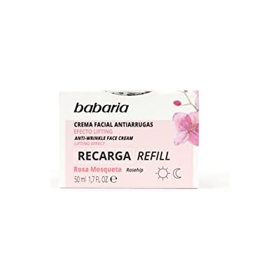 Babaria Refill Anti-rimpelcrème, rozenbottel, intensief hydrateert de huid, liftend effect en anti-rimpel, 100% veganistisch, 50 ml Babaria Refill Anti-rimpelcrème, rozenbottel, intensief hydrateert de huid, liftend effect en anti-rimpel, 100% veganistisch, 50 ml