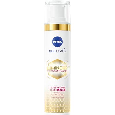 NIVEA LUMINOUS630 Anti-pigmentvlekken dagverzorging, vloeistof, gezichtsverzorging met SPF 50, thiamidol, hyaluronzuur en vitamine E, beschermt tegen huidveroudering door licht (40 NIVEA LUMINOUS630 Anti-pigmentvlekken dagverzorging, vloeistof, gezichtsverzorging met SPF 50, thiamidol, hyaluronzuur en vitamine E, beschermt tegen huidveroudering door licht (40