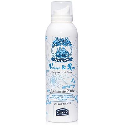 Helan , Vetiver & Rum, verzachtend en voedzaam scheerschuim, zachte emulsie, bevordert het glijden van het scheerapparaat over de huid, met jojoba-oliën en zoete amandelen, tegen irritatie, 200 ml Helan , Vetiver & Rum, verzachtend en voedzaam scheerschuim, zachte emulsie, bevordert het glijden van het scheerapparaat over de huid, met jojoba-oliën en zoete amandelen, tegen irritatie, 200 ml