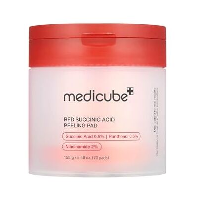 medicube rood barnsteenzuur exfoliërende pad 70 tampons Koreaanse exfoliërende tonerpads Dagelijkse huidverzorging voor een gladde, heldere en evenwichtige huid medicube rood barnsteenzuur exfoliërende pad 70 tampons Koreaanse exfoliërende tonerpads Dagelijkse huidverzorging voor een gladde, heldere en evenwichtige huid