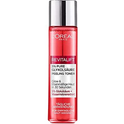 L'Oreal Paris L'Oréal Paris Peeling Toner met 5% glycolzuur voor een stralende glans en zachte peeling en pigmentvlekken, Revitalift Toner, 1 x 180 ml L'Oreal Paris L'Oréal Paris Peeling Toner met 5% glycolzuur voor een stralende glans en zachte peeling en pigmentvlekken, Revitalift Toner, 1 x 180 ml