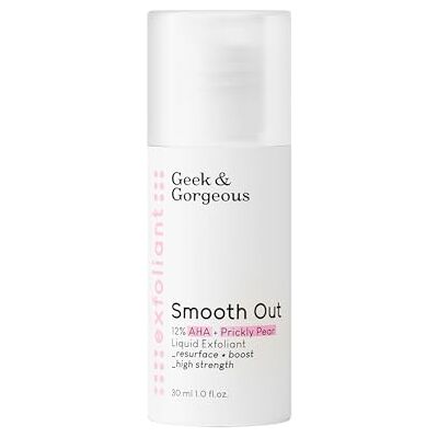 Geek & Gorgeous Smooth Out Anti-aging peeling met 12% AHA en rustgevend vijgenextract voor normale, droge, vette en gemengde huid, 30 ml Geek & Gorgeous Smooth Out Anti-aging peeling met 12% AHA en rustgevend vijgenextract voor normale, droge, vette en gemengde huid, 30 ml