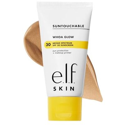 e.l.f. SKIN Suntouchable! Whoa Glow SPF 30, zonnebrandcrème en make-up primer voor een stralende afwerking, met hyaluronzuur, veganistisch en dierproefvrij, Sunburst e.l.f. SKIN Suntouchable! Whoa Glow SPF 30, zonnebrandcrème en make-up primer voor een stralende afwerking, met hyaluronzuur, veganistisch en dierproefvrij, Sunburst