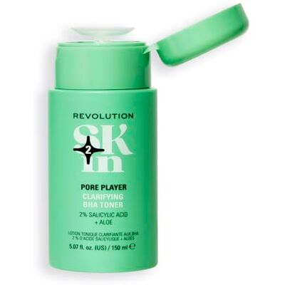 Revolution Skincare London Revolution SKin, Pore Player Clarifying Toner, Tonico Viso Purificante con Acido Salicilico, Esfolia Delicatamente, Vegano e Cruelty-Free, 150 ml Revolution Skincare London Revolution SKin, Pore Player Clarifying Toner, Tonico Viso Purificante con Acido Salicilico, Esfolia Delicatamente, Vegano e Cruelty-Free, 150 ml