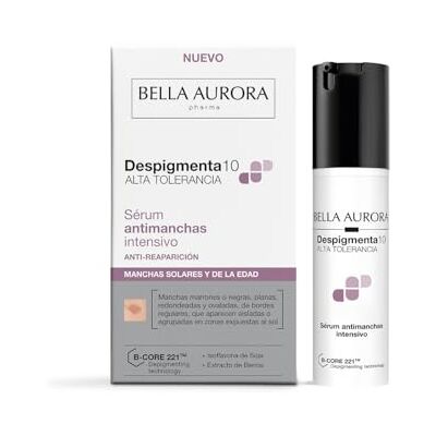 BELLA AURORA Despigmenta10 Sérum anti-taches intensif anti-réapparition taches solaires et d'âge (Melanine + lipofuscine) Illumine et unifie le teint avec B-Core 221™ Tous types de peau 30 ml BELLA AURORA Despigmenta10 Sérum anti-taches intensif anti-réapparition taches solaires et d'âge (Melanine + lipofuscine) Illumine et unifie le teint avec B-Core 221™ Tous types de peau 30 ml