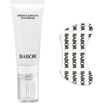 BABOR Instant Fresh & Smooth Eye Serum + pleisters, intensieve hydratatie en frisheid voor een zachte oogcontour, serum en oogpleisters (herbruikbaar) 15 ml serum en 2 pleisters BABOR Instant Fresh & Smooth Eye Serum + pleisters, intensieve hydratatie en frisheid voor een zachte oogcontour, serum en oogpleisters (herbruikbaar) 15 ml serum en 2 pleisters