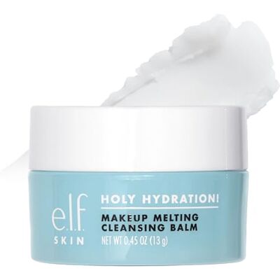 e.l.f. SKIN Holy Hydration Makeup Melting Cleansing Balm Mini Facial Cleanser & Makeup Remover verrijkt met hyaluronzuur voor hydraterende huid, veganistisch en dierproefvrij e.l.f. SKIN Holy Hydration Makeup Melting Cleansing Balm Mini Facial Cleanser & Makeup Remover verrijkt met hyaluronzuur voor hydraterende huid, veganistisch en dierproefvrij