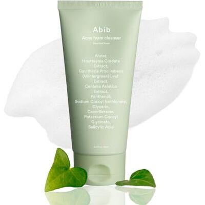 Abib Heartleaf Foam Acne Foam Cleaner, 150 ml, dagelijkse reiniger, hydraterend, mild zuur, panthenol B5, kalmerend voor geïrriteerde huid en acne-puistjes Abib Heartleaf Foam Acne Foam Cleaner, 150 ml, dagelijkse reiniger, hydraterend, mild zuur, panthenol B5, kalmerend voor geïrriteerde huid en acne-puistjes