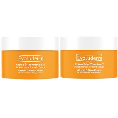 Evoluderm Gezichtscrème glans vitamine C – 50 ml – 96% ingrediënten van natuurlijke oorsprong – 2% niacinamide & sinaasappelextract – 2 x 50 ml Evoluderm Gezichtscrème glans vitamine C – 50 ml – 96% ingrediënten van natuurlijke oorsprong – 2% niacinamide & sinaasappelextract – 2 x 50 ml