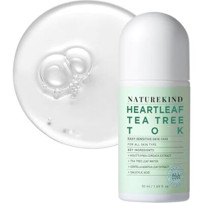 NATUREKIND Heartleaf Tea Tree Tok, Centella Toner voor Poriënverzorging Houttuynia Cordata, Cica, Serum, Kalmerend, Onzuivere Huid, Gevoelige Huid, Voedend, Hydraterend, Koreaanse Huidverzorging NATUREKIND Heartleaf Tea Tree Tok, Centella Toner voor Poriënverzorging Houttuynia Cordata, Cica, Serum, Kalmerend, Onzuivere Huid, Gevoelige Huid, Voedend, Hydraterend, Koreaanse Huidverzorging