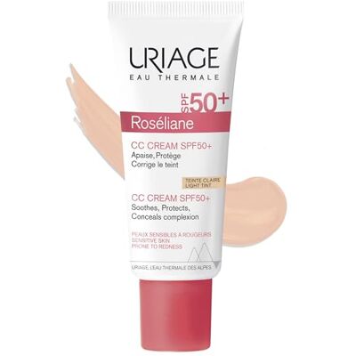 Uriage Roseliane CC Anti-roodheidscrème SPF50+ met ginseng en bruin algenextract, maskeert roodheid en egaliseert de huidtint, lichte tint, geschikt voor de gevoelige huid, 40 ml Uriage Roseliane CC Anti-roodheidscrème SPF50+ met ginseng en bruin algenextract, maskeert roodheid en egaliseert de huidtint, lichte tint, geschikt voor de gevoelige huid, 40 ml