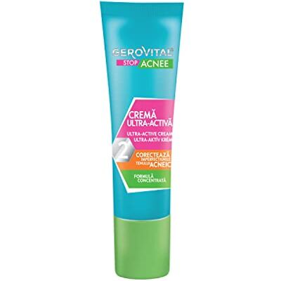 GEROVITAL Ultra-actieve gezichtscrème met salicylzuur, vermindert olie en acne, corrigeert imperfecties, voor vette huid, Stop Acnee GEROVITAL Ultra-actieve gezichtscrème met salicylzuur, vermindert olie en acne, corrigeert imperfecties, voor vette huid, Stop Acnee