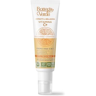 Bottega Verde , Schoonheidsextracten vitamine C+ 3-in-1 gezichtscrème mandarijn + vitamine C antioxidant, verhelderend, uniform (50 ml) alle huidtypes Bottega Verde , Schoonheidsextracten vitamine C+ 3-in-1 gezichtscrème mandarijn + vitamine C antioxidant, verhelderend, uniform (50 ml) alle huidtypes