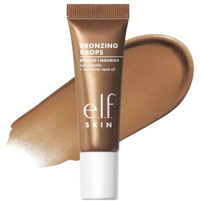 e.l.f. SKIN Bronzing Drops Mini, Liquid Bronzer For Face & Skin, Creates A Sun-Kissed Glow, verrijkt met vitamine E, veganistisch en dierproefvrij, puur goud e.l.f. SKIN Bronzing Drops Mini, Liquid Bronzer For Face & Skin, Creates A Sun-Kissed Glow, verrijkt met vitamine E, veganistisch en dierproefvrij, puur goud