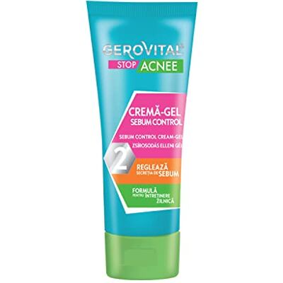 GEROVITAL Seboregulerende crèmegel met matterende en anti-irriterende werking, ideaal voor de vette huid die gevoelig is voor acne, 50 ml, Stop Acnee GEROVITAL Seboregulerende crèmegel met matterende en anti-irriterende werking, ideaal voor de vette huid die gevoelig is voor acne, 50 ml, Stop Acnee
