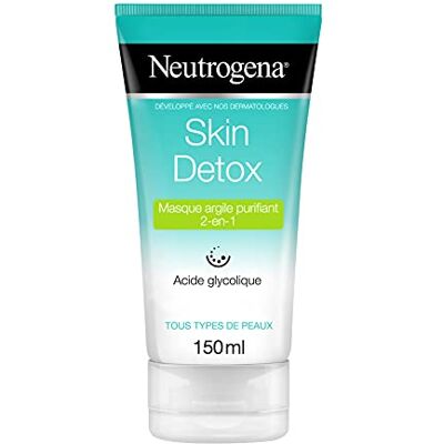 Neutrogena Skin Detox 2-in-1 reinigend kleimasker (tube van 150 ml) – masker tegen giftige stoffen en sporen van vervuiling – gezichtsmasker voor een stralende teint Neutrogena Skin Detox 2-in-1 reinigend kleimasker (tube van 150 ml) – masker tegen giftige stoffen en sporen van vervuiling – gezichtsmasker voor een stralende teint