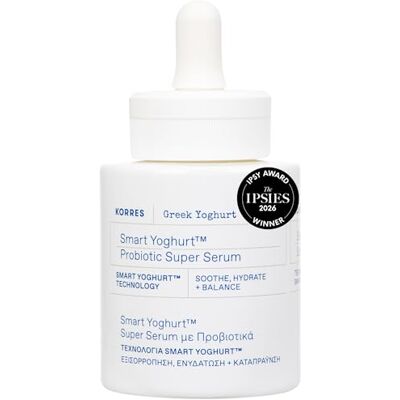 KORRES GREEK YOGHURT Voedend probiotisch serum voor het gezicht, rustgevende verzorging voor rode en geïrriteerde huid, dermatologisch getest, 30 ml KORRES GREEK YOGHURT Voedend probiotisch serum voor het gezicht, rustgevende verzorging voor rode en geïrriteerde huid, dermatologisch getest, 30 ml