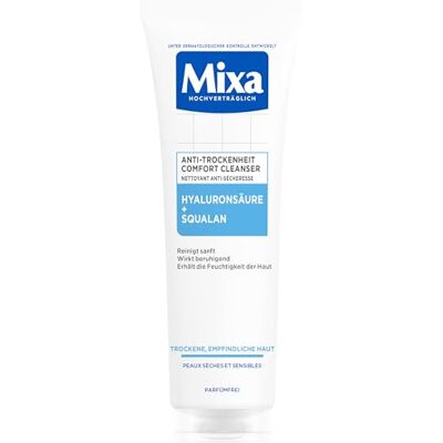 Mixa Comfort Cleanser Anti-uitdroging voor droge en gevoelige huid, met salicylzuur en squalaan, geschikt voor gezicht en nek, hypoallergeen, 150 ml Mixa Comfort Cleanser Anti-uitdroging voor droge en gevoelige huid, met salicylzuur en squalaan, geschikt voor gezicht en nek, hypoallergeen, 150 ml