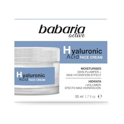 Babaria Hyaluronzuur gezichtscrème met ultra-hydraterende werking en zonnefilter, vermindert verslapping van het gezicht, geschikt voor alle huidtypes 50 ml Babaria Hyaluronzuur gezichtscrème met ultra-hydraterende werking en zonnefilter, vermindert verslapping van het gezicht, geschikt voor alle huidtypes 50 ml