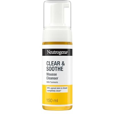Neutrogena Clear & Soothe Kurkuma gezichtsreinigingsschuim (1 x 150 ml), zachte gezichtsreiniger voor het reinigen en kalmeren van gestresste huid, geschikt voor dagelijks gebruik Neutrogena Clear & Soothe Kurkuma gezichtsreinigingsschuim (1 x 150 ml), zachte gezichtsreiniger voor het reinigen en kalmeren van gestresste huid, geschikt voor dagelijks gebruik