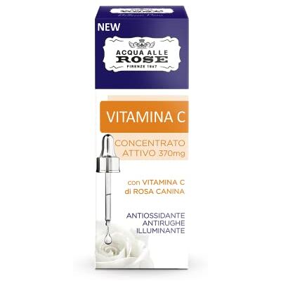 Acqua alle Rose , Rozenbottel vitamine C actief concentraat, anti-rimpel, antioxidant en verhelderend serum, booster met hoge concentratie vitamine C, voor dikke en matte huid, 30 ml Acqua alle Rose , Rozenbottel vitamine C actief concentraat, anti-rimpel, antioxidant en verhelderend serum, booster met hoge concentratie vitamine C, voor dikke en matte huid, 30 ml