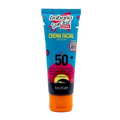 Babaria Sunfest 50+ zonnecrème voor gezicht, gelimiteerde editie, 75 ml, vuilafstotend, lichte textuur, waterbestendig, dagelijks gebruik Babaria Sunfest 50+ zonnecrème voor gezicht, gelimiteerde editie, 75 ml, vuilafstotend, lichte textuur, waterbestendig, dagelijks gebruik