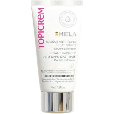 Topicrem Mela, Anti-Vlek Mask, Minute Glow egaliseert en verlicht de teint, vermindert pigmentvlekken, dubbele peeling werking (zachte peeling en peeling) Gevoelige Huid 50 ml Topicrem Mela, Anti-Vlek Mask, Minute Glow egaliseert en verlicht de teint, vermindert pigmentvlekken, dubbele peeling werking (zachte peeling en peeling) Gevoelige Huid 50 ml